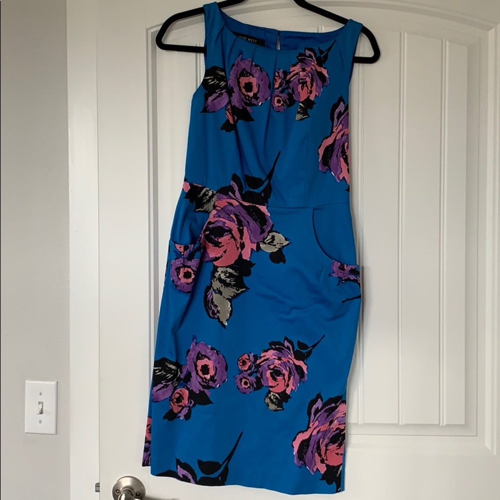 Nine West Blue Flower ponte dress